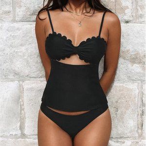 New w/tags Cupshe Enjoy the Scallop Tankini Bikini Size M